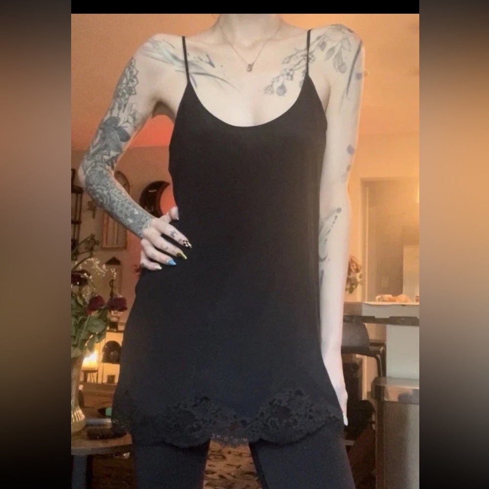 NWOT Gucci Black Lace bottom Tank Top/Camisole